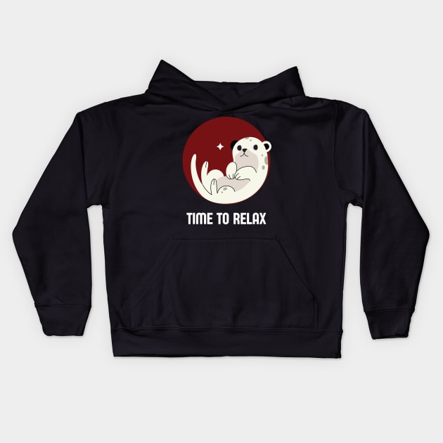 Black Minimalist Time To Relax Kids Hoodie by ACH PAINT